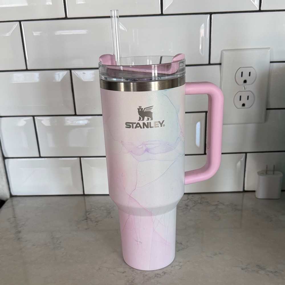 Tie dye pink 40 oz Stanley tumbler